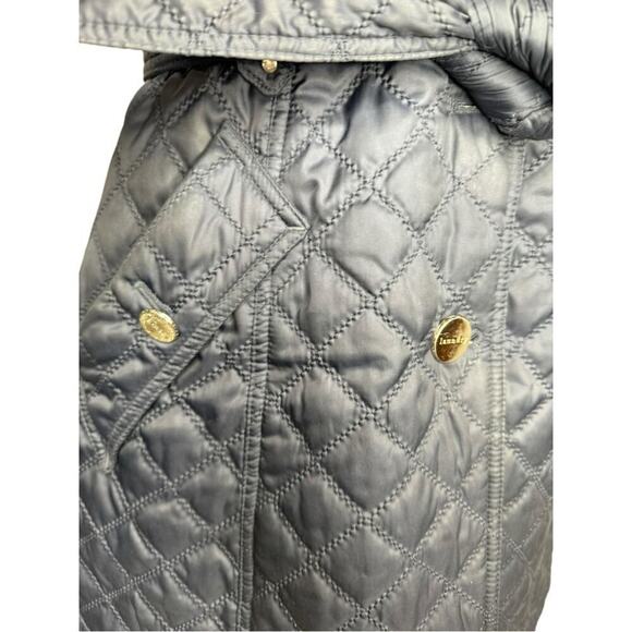 LAUNDRY Quilted Trench  Navy Size 4 - Picture 6 of 8